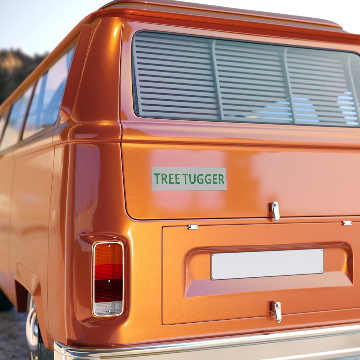 Be Free. Tree Tugger Bumper sticker.